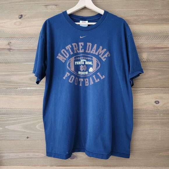Nike 2006 Notre Dame Fiesta Bowl Tostitos blue short sleeve t-shirt size L - Picture 1 of 8